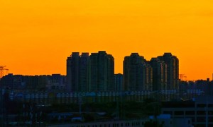 唯美!北京朝霞像橘子果冻